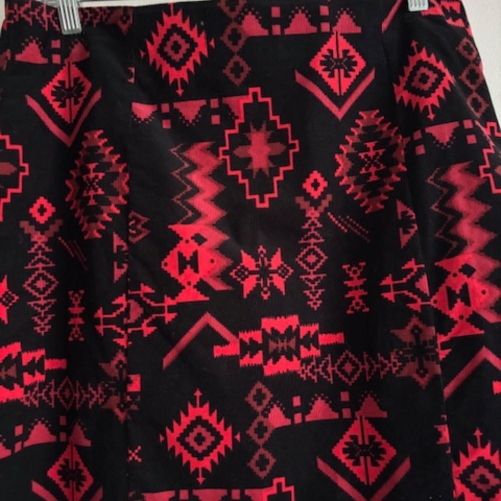 Piombo Tribal Aztec Corduroy Skirt size 12 NWT - Picture 3 of 6